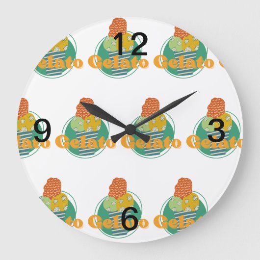 Eisbecher Große Wanduhr (Vorderseite)