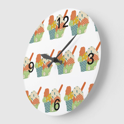 Eisbecher Große Wanduhr (Winkel)