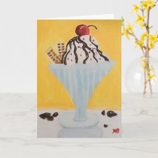 Eisbecher Karte (Gelbe Blume)