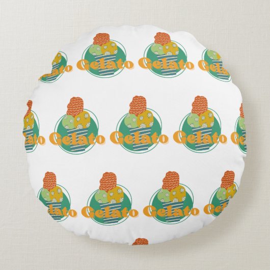 Eisbecher Rundes Kissen (Vorderseite)