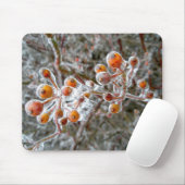 Eisbedeckte Rote Berries Mousepad (Mit Mouse)