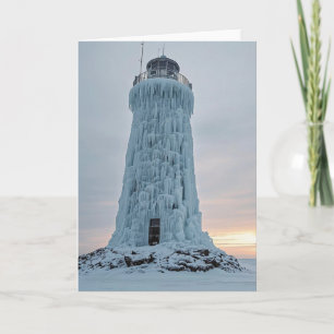 Eisbedeckter Leuchtturm Karte