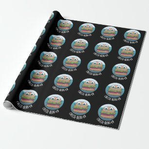 Eisberg-er Funny Cheeseburger Pun Dark BG Geschenkpapier