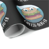 Eisberg-er Funny Cheeseburger Pun Dark BG Geschenkpapier (Rolleneckpunkt)