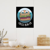 Eisberg-er Funny Cheeseburger Pun Dark BG Poster (Küche)