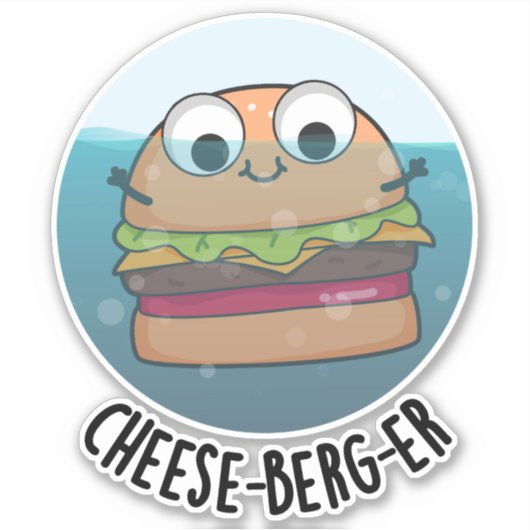 Eisberg Funny Cheeseburger Pun Aufkleber (Vorderseite)