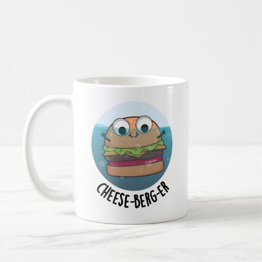 Eisberg Funny Cheeseburger Pun Kaffeetasse (Links)