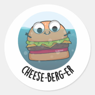 Eisberg Funny Cheeseburger Pun Runder Aufkleber