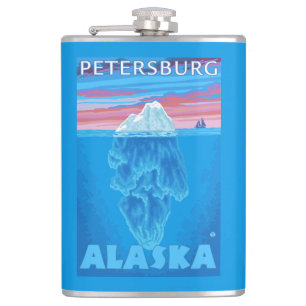 Eisberg-Querschnitt - Petersburg, Alaska Flachmann