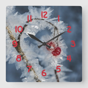 Eisberries Quadratische Wanduhr
