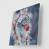 Eisberries Quadratische Wanduhr (Winkel)
