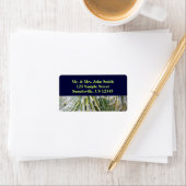 Eisbeschichtete Kiefernneedles Winter Botanisch Adressaufkleber (Insitu)