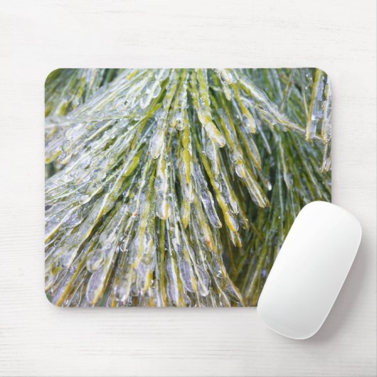 Eisbeschichtete Kiefernneedles Winter Botanisch Mousepad (Mit Mouse)