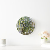 Eisbeschichtete Kiefernneedles Winter Botanisch Runde Wanduhr (Zuhause)