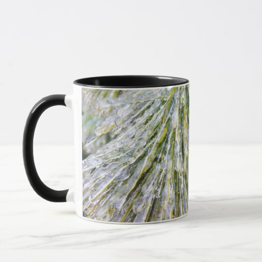 Eisbeschichtete Kiefernneedles Winter Botanisch Tasse (Links)