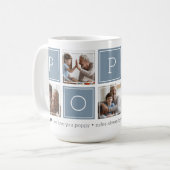 Eisblau | Benutzerdefinierte Poppy-5-Foto-Farbbloc Kaffeetasse (Vorderseite Links)