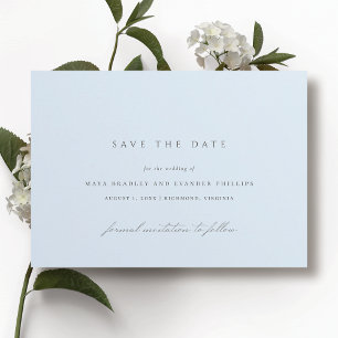 Eisblau Elegante einfache luftige Winterhochzeit Save The Date