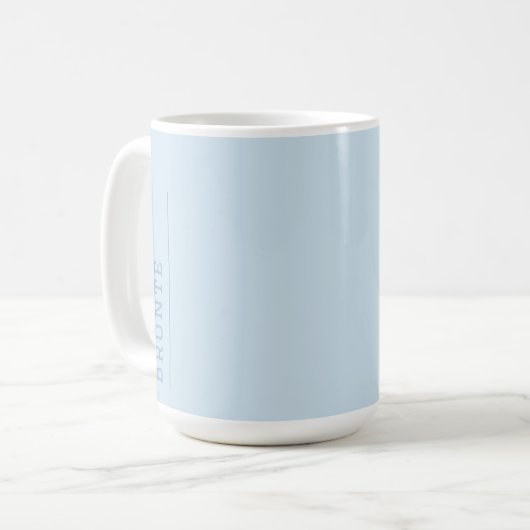 Eisblau - Farbflussmonogramm Kaffeetasse (Vorderseite Links)