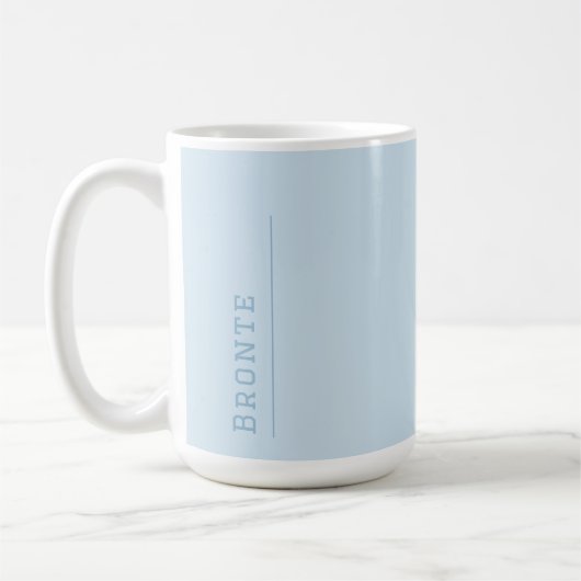 Eisblau - Farbflussmonogramm Kaffeetasse (Links)