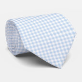 Eisblau Gingham Krawatte (Gerollt)