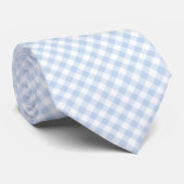 Eisblau Gingham Krawatte (Gerollt)