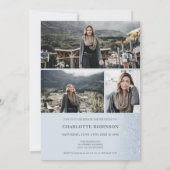 Eisblau Glitzer ombre Skript 4 Fotos Sweet 16 Einladung (Rückseite)