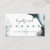 Eisblau, graue schwarze Marmorplatte Hintergrund 6 Treuekarte (Vorderseite)