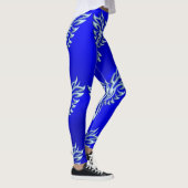 Eisblau-metallischer Look Phoenix auf Royal Blue Leggings (Rechts)