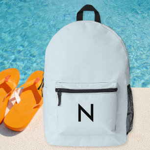 Eisblau monogrammiert elegant modern chic trendy bedruckter rucksack