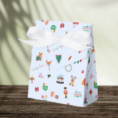 Eisblau niedliche Weihnachtsabbildungen Geschenkbo Geschenkschachtel