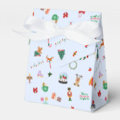 Eisblau niedliche Weihnachtsabbildungen Geschenkbo Geschenkschachtel (Vorderseite)