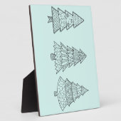 Eisblau pastellfarbene elegante Christbäume Fotoplatte (Seite)