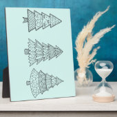 Eisblau pastellfarbene elegante Christbäume Fotoplatte (Seite)