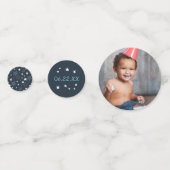 Eisblau | Personalisierte Kleine Monster Geburtsta Konfetti (Rückseiten)