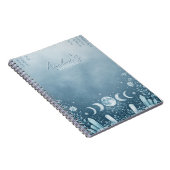 Eisblau silberner Mondphasen-Notizbuch  Notizblock (Rechte Seite)