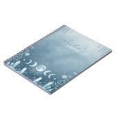 Eisblau silberner Mondphasen-Notizbuch  Notizblock (Linke Seite)