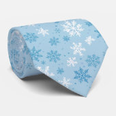 Eisblau und weiße Schneeflocken Krawatte (Gerollt)