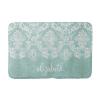 Eisblau Vintager Damast Muster mit grungy Finish