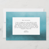 Eisblau Wasserfarben Kristalle Foto Abschluss Dankeskarte (Rückseite)