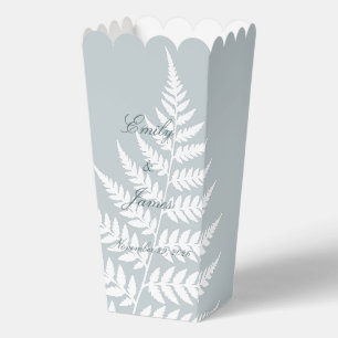 Eisblau Weiße Farn Elegante Pastell-Popcorn Geschenkschachtel