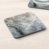 Eisblau, weißer Marmorstein Getränkeuntersetzer (Linke Seite)