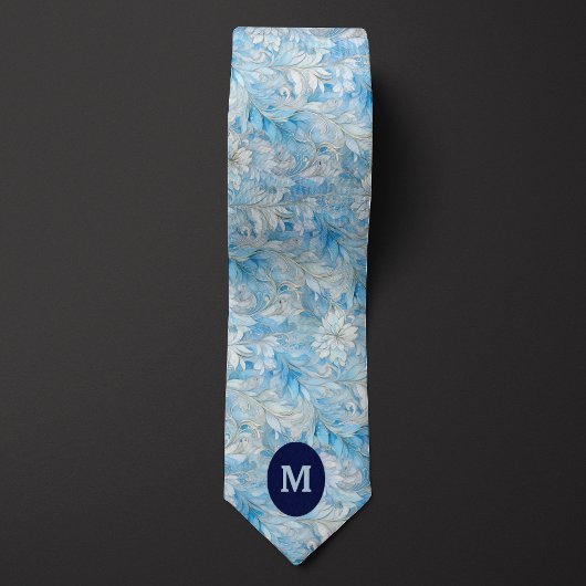 Eisblau Winter botanisch Krawatte