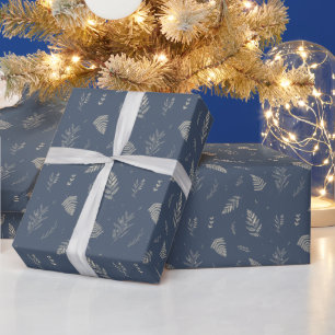 Eisblau Winter Laurel Muster Wrapping Paper Geschenkpapier
