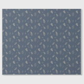 Eisblau | Winter Laurel Muster Wrapping Paper Geschenkpapier (Flach)