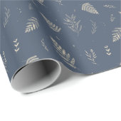 Eisblau | Winter Laurel Muster Wrapping Paper Geschenkpapier (Rolleneckpunkt)