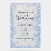 Eisblau Winter Weihnachten Akronylic Hochzeitszeic Acrylschild (Vorderseite)