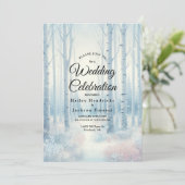 Eisblaue Birkenwald-Hochzeit Einladung (Stehend Vorderseite)