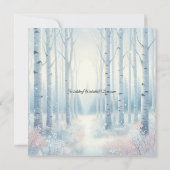 Eisblaue Birkenwald-Hochzeit Einladung (Rückseite)