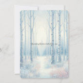Eisblaue Birkenwald-Hochzeit Einladung (Rückseite)