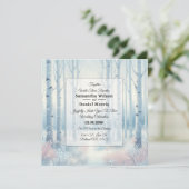 Eisblaue Birkenwald-Hochzeit Einladung (Stehend Vorderseite)